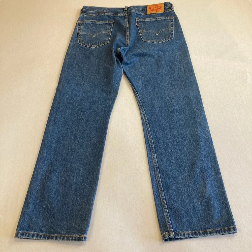 Levis 505 Jeans Mens 35x32 (Fit 33x31) Relaxed Fit Straight Leg Medium Wash Blue